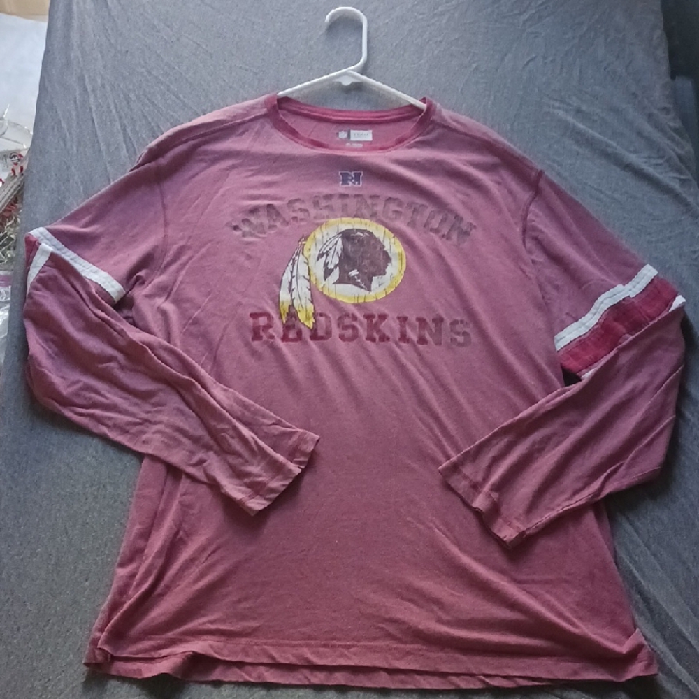 NFL Washington Redskins Light Red Long Sleeve Tee with Vintage Graphic
